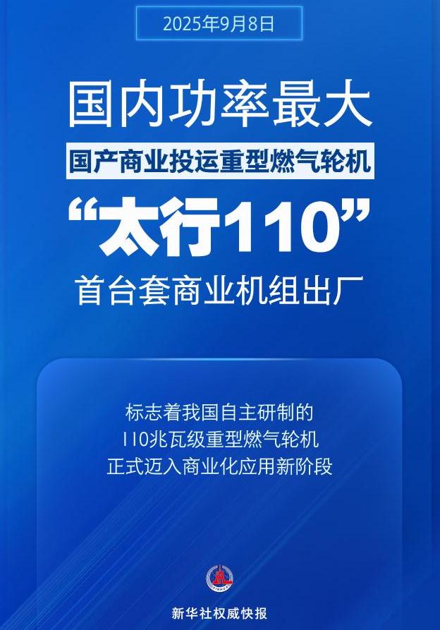 國內功率最大國產商業投運重型燃氣輪機！“太行110”首臺套商業機組出廠