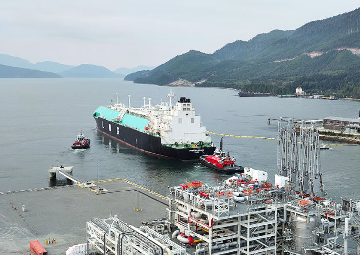 加拿大液化天然氣出口終端第二條生產線投入運營