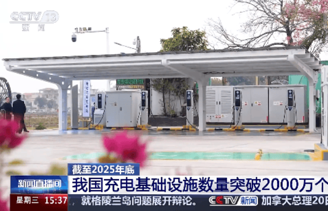 中國電動汽車充電設施數量突破2000萬個